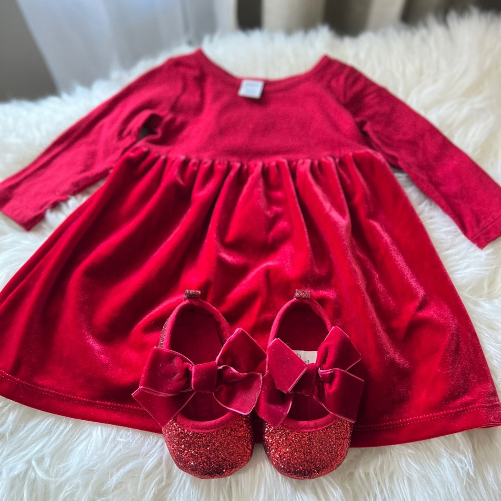 Toddler Red Velvet Dress